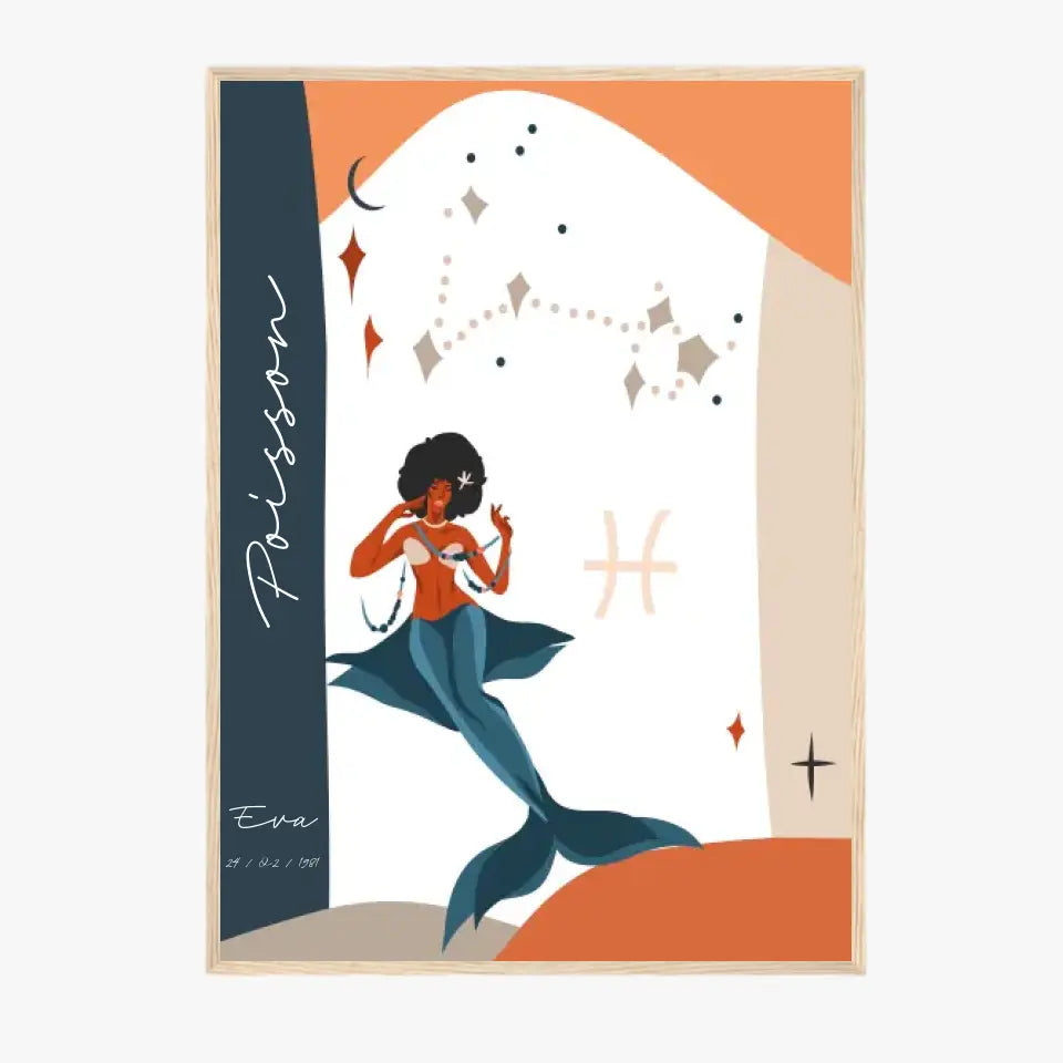 Tableau Personnalisé Signe Astrologique Poisson Anastasy Helter
