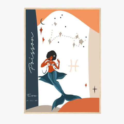 Tableau Personnalisé Signe Astrologique Poisson Anastasy Helter