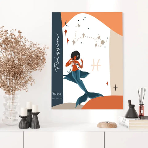 Tableau Personnalisé Signe Astrologique Poisson Anastasy Helter