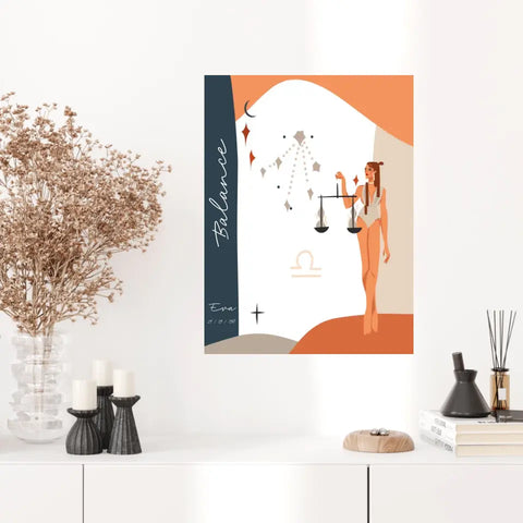 Tableau Personnalisé Signe Astrologique Balance Anastasy Helter