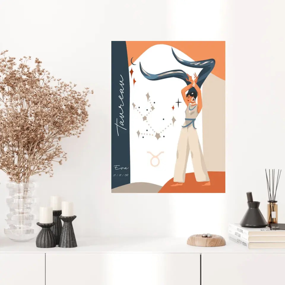 Tableau Personnalisé Signe Astrologique Taureau Anastasy Helter