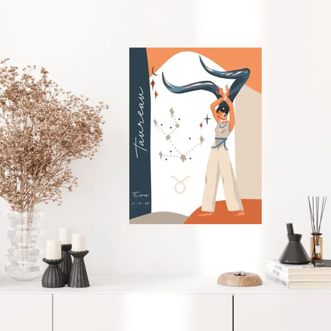Tableau Personnalisé Signe Astrologique Taureau Anastasy Helter