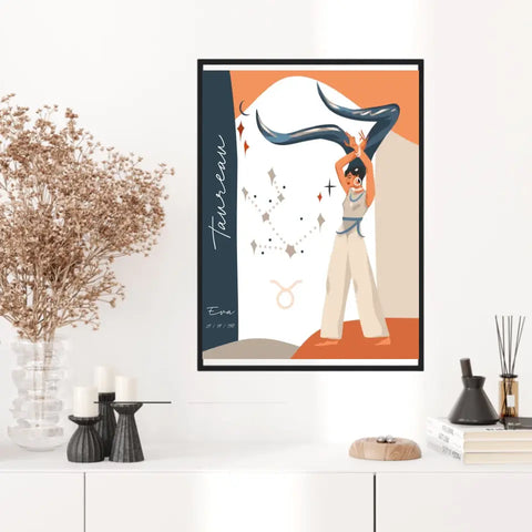 Tableau Personnalisé Signe Astrologique Taureau Anastasy Helter