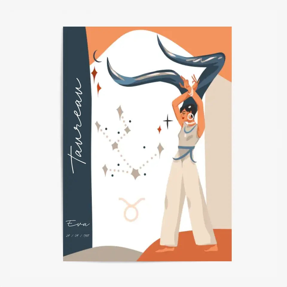 Tableau Personnalisé Signe Astrologique Taureau Anastasy Helter