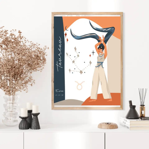 Tableau Personnalisé Signe Astrologique Taureau Anastasy Helter