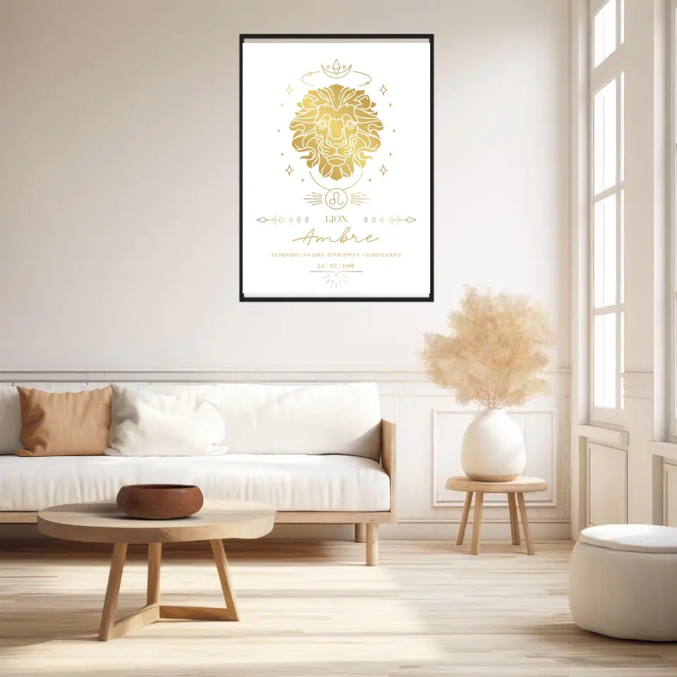 Tableau Personnalisé Signe Zodiaque Lion
