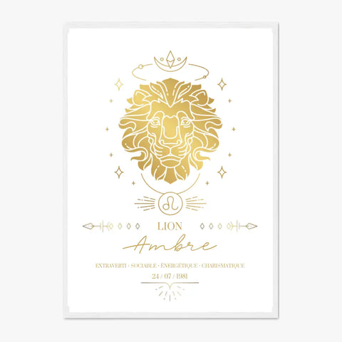 Tableau Personnalisé Signe Zodiaque Lion