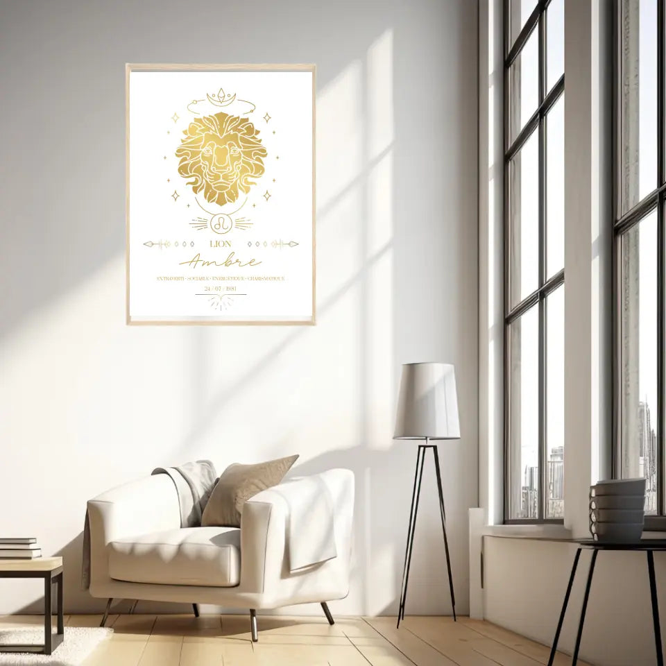 Tableau Personnalisé Signe Zodiaque Lion