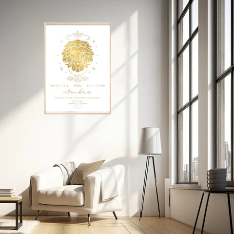 Tableau Personnalisé Signe Zodiaque Lion