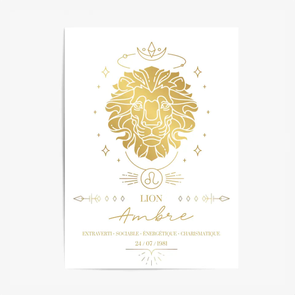 Tableau Personnalisé Signe Zodiaque Lion