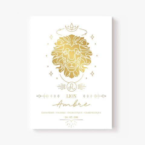 Tableau Personnalisé Signe Zodiaque Lion
