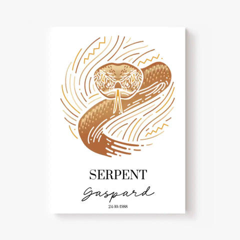 Tableau Personnalisé Signe Astrologique Amérindien Serpent