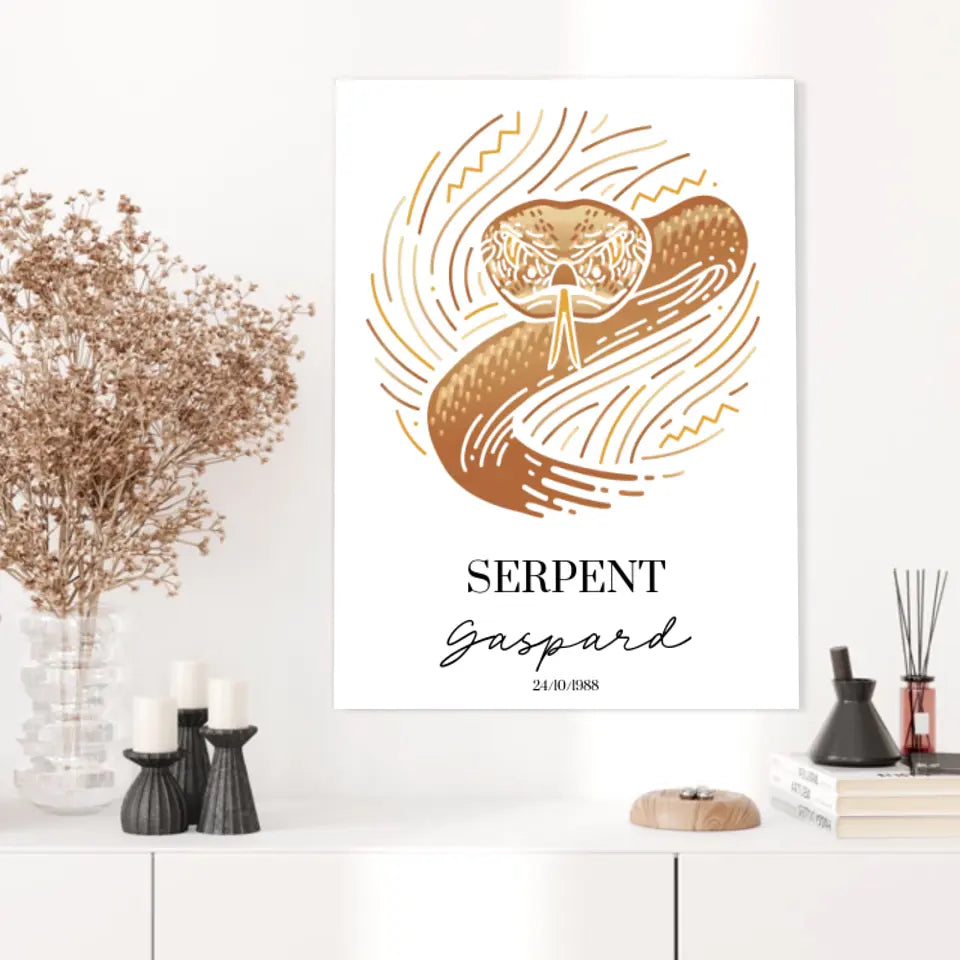 Tableau Personnalisé Signe Astrologique Amérindien Serpent