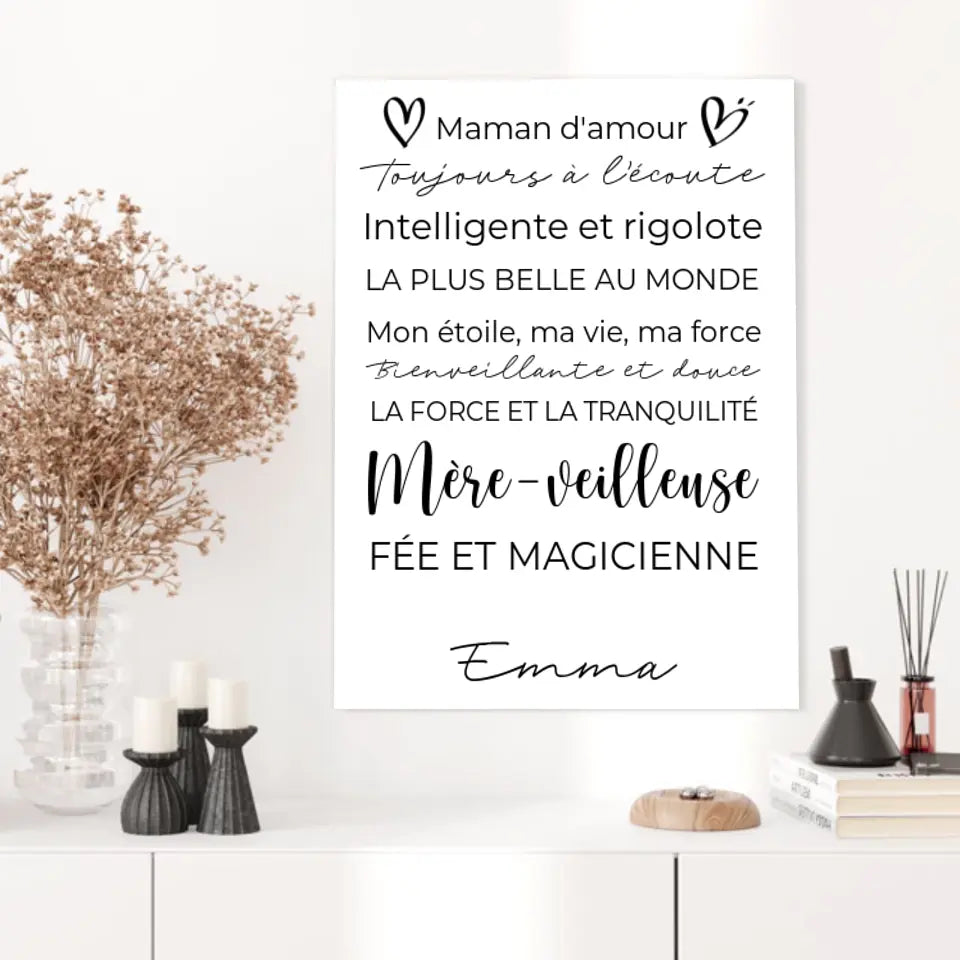 Tableau Famille Personnalisé Fête des Mères