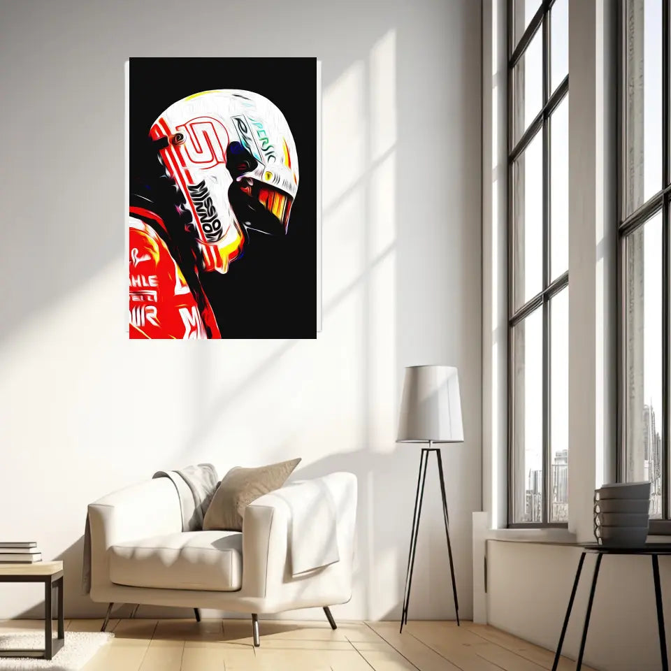 Affiche ou Tableau Sebastian Vettel Ferrari 2018 Formule 1