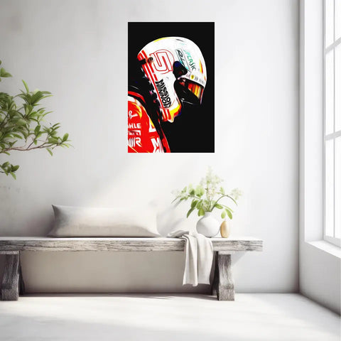 Affiche ou Tableau Sebastian Vettel Ferrari 2018 Formule 1