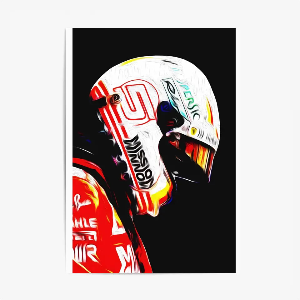 Affiche ou Tableau Sebastian Vettel Ferrari 2018 Formule 1