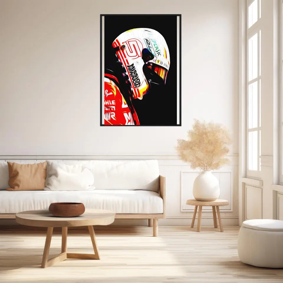 Affiche ou Tableau Sebastian Vettel Ferrari 2018 Formule 1