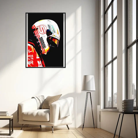 Affiche ou Tableau Sebastian Vettel Ferrari 2018 Formule 1