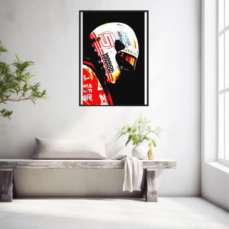 Affiche ou Tableau Sebastian Vettel Ferrari 2018 Formule 1