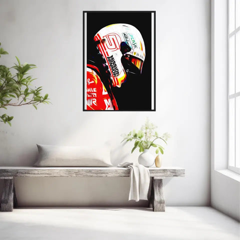 Affiche ou Tableau Sebastian Vettel Ferrari 2018 Formule 1