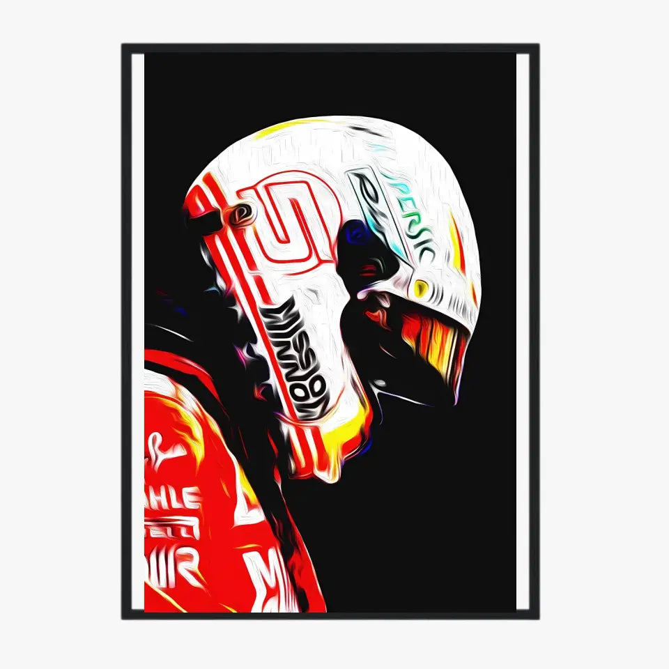 Affiche ou Tableau Sebastian Vettel Ferrari 2018 Formule 1