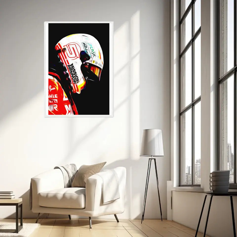 Affiche ou Tableau Sebastian Vettel Ferrari 2018 Formule 1