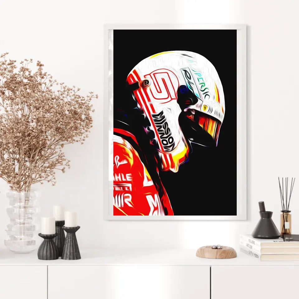 Affiche ou Tableau Sebastian Vettel Ferrari 2018 Formule 1