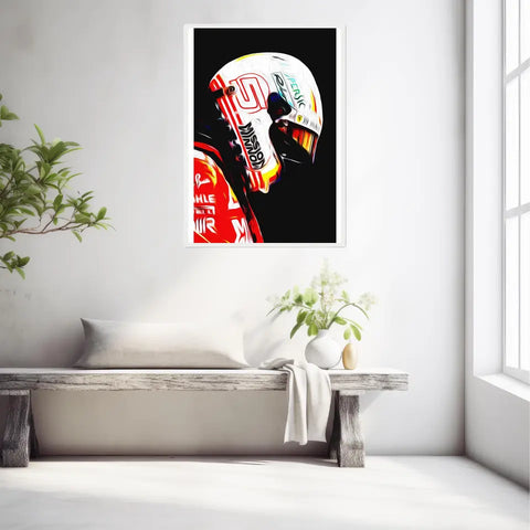 Affiche ou Tableau Sebastian Vettel Ferrari 2018 Formule 1