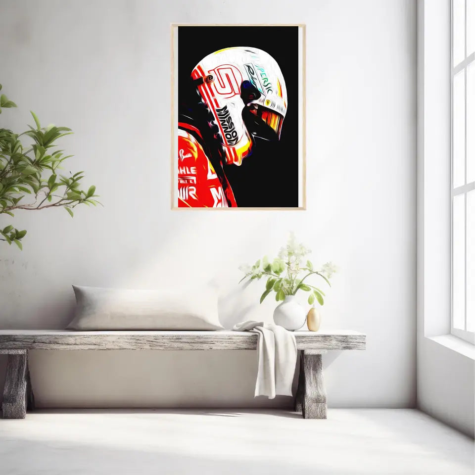 Affiche ou Tableau Sebastian Vettel Ferrari 2018 Formule 1