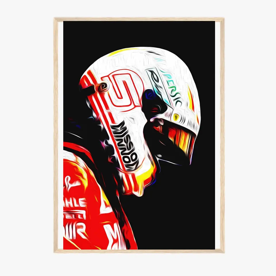 Affiche ou Tableau Sebastian Vettel Ferrari 2018 Formule 1