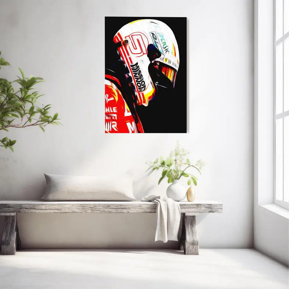 Affiche ou Tableau Sebastian Vettel Ferrari 2018 Formule 1