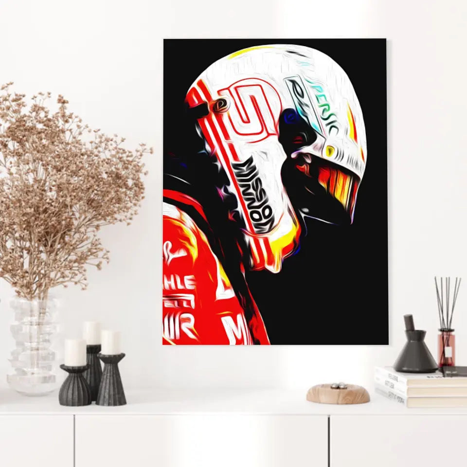 Affiche ou Tableau Sebastian Vettel Ferrari 2018 Formule 1