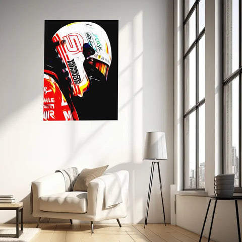Affiche ou Tableau Sebastian Vettel Ferrari 2018 Formule 1