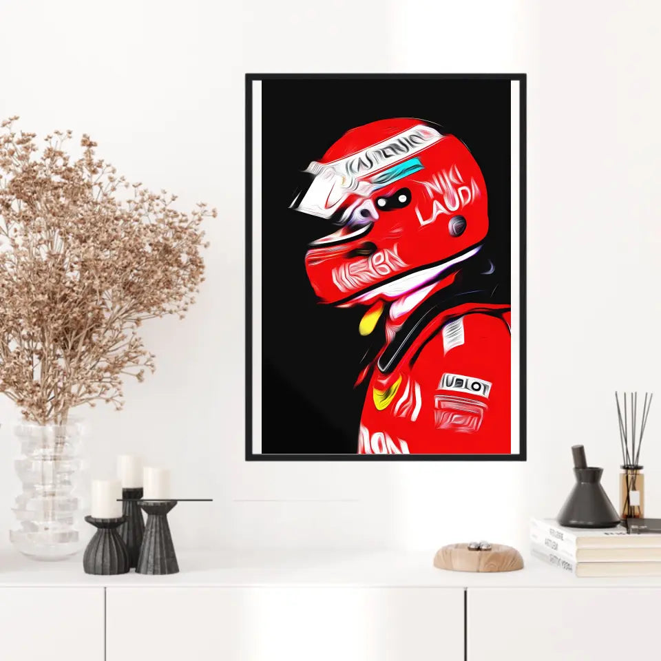 Affiche ou Tableau Sebastian Vettel Ferrari 2019 Niki Lauda Formule 1