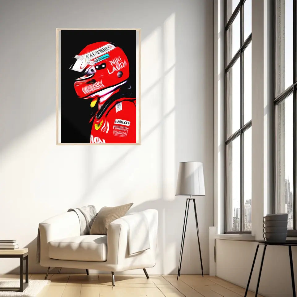 Affiche ou Tableau Sebastian Vettel Ferrari 2019 Niki Lauda Formule 1