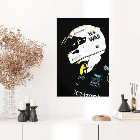 Affiche ou Tableau Sebastian Vettel Aston Martin 2022 No War Formule 1