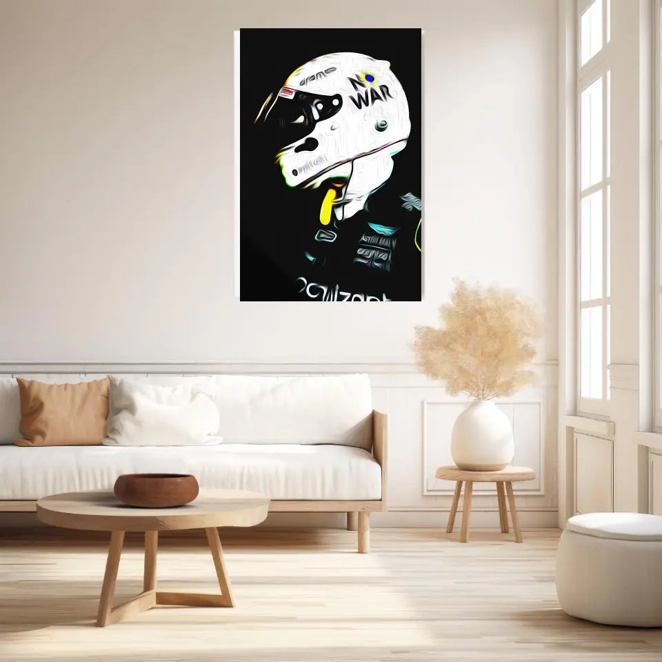 Affiche ou Tableau Sebastian Vettel Aston Martin 2022 No War Formule 1