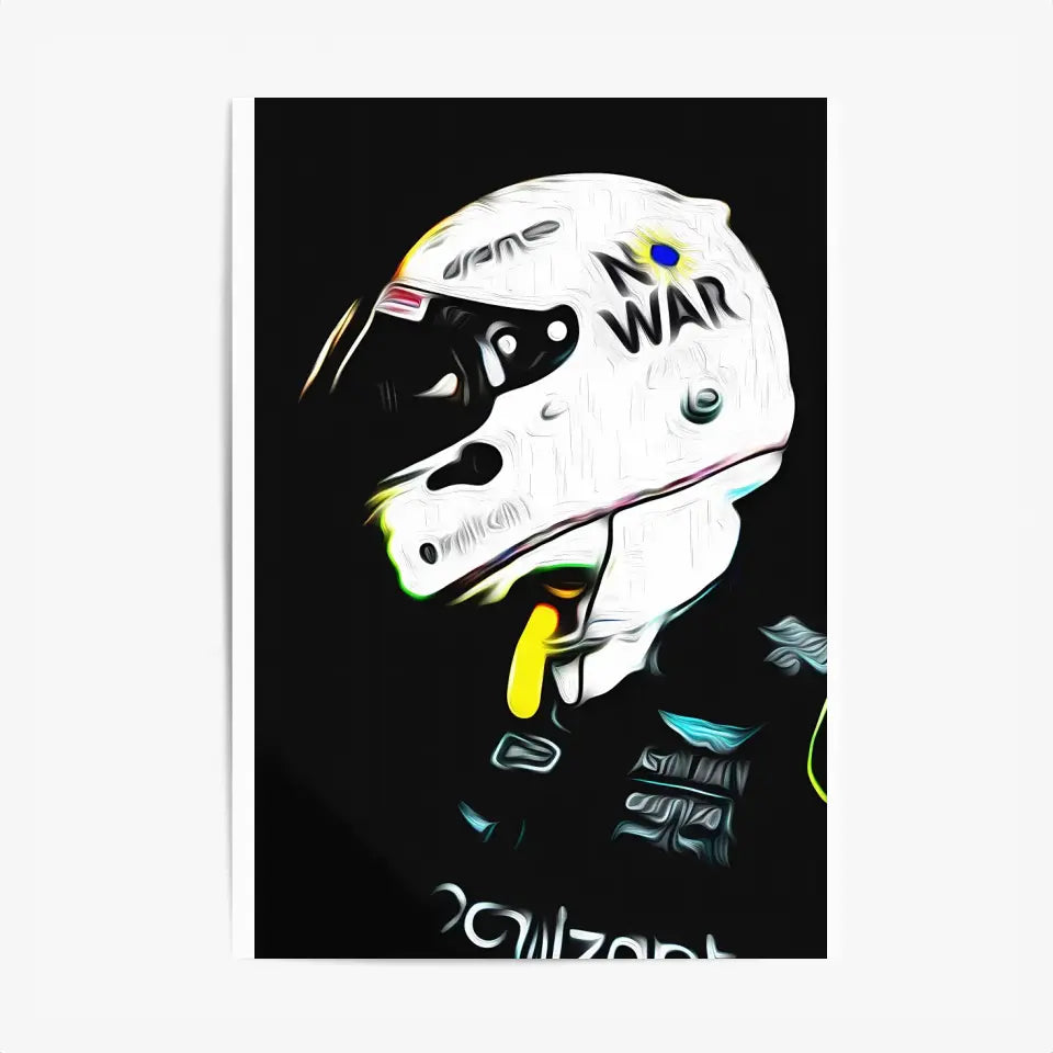 Affiche ou Tableau Sebastian Vettel Aston Martin 2022 No War Formule 1