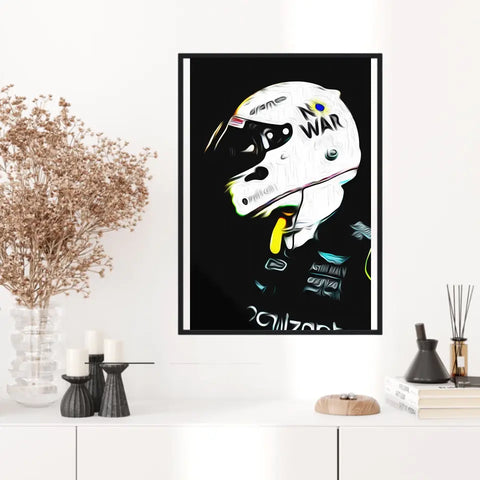 Affiche ou Tableau Sebastian Vettel Aston Martin 2022 No War Formule 1