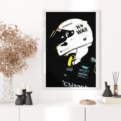 Affiche ou Tableau Sebastian Vettel Aston Martin 2022 No War Formule 1