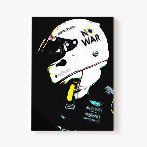 Affiche ou Tableau Sebastian Vettel Aston Martin 2022 No War Formule 1