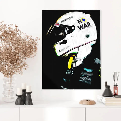 Affiche ou Tableau Sebastian Vettel Aston Martin 2022 No War Formule 1