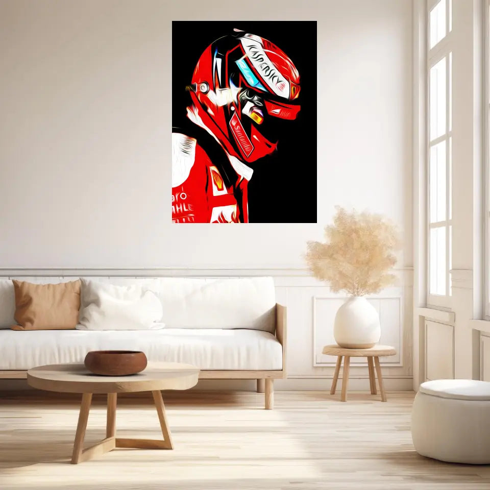 Affiche ou Tableau Kimi Räikkönen Ferrari 2016 Formule 1