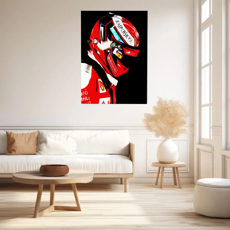 Affiche ou Tableau Kimi Räikkönen Ferrari 2016 Formule 1