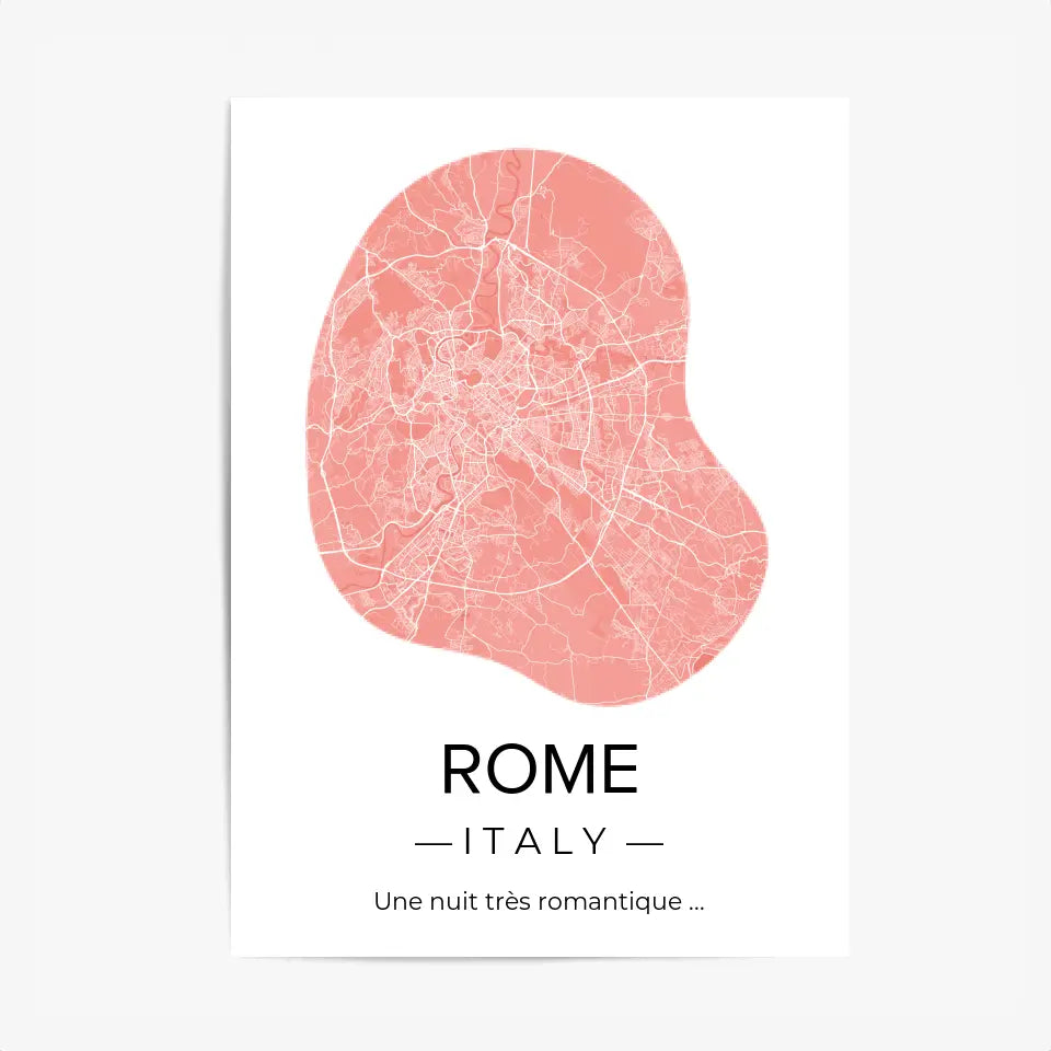 Affiche carte ville Personnalisée Déco Scandinave