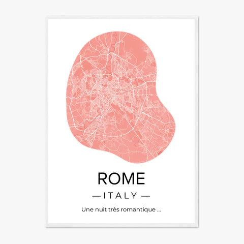 Affiche carte ville Personnalisée Déco Scandinave