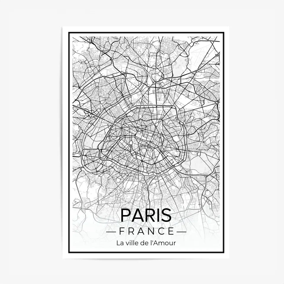 Affiche carte ville Personnalisée