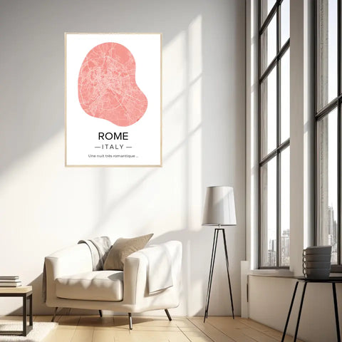 Affiche carte ville Personnalisée Déco Scandinave