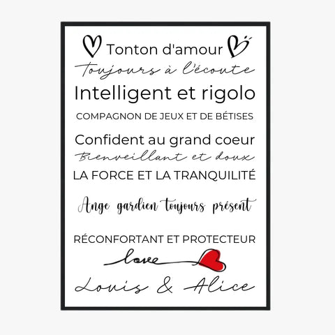 Tableau Famille Personnalisé Fête des Tontons